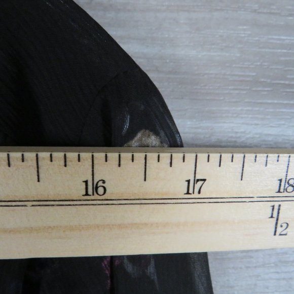 Simply Vera*Women's Long Sleeve Button Down Abstract Cardigan Sheer Blouse Large - Picture 7 of 10